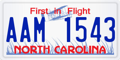 NC license plate AAM1543