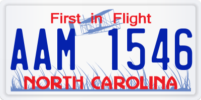 NC license plate AAM1546