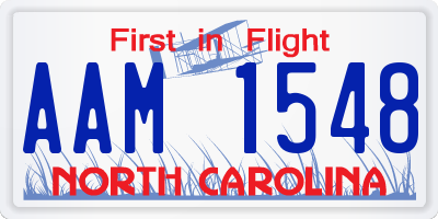 NC license plate AAM1548