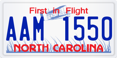 NC license plate AAM1550