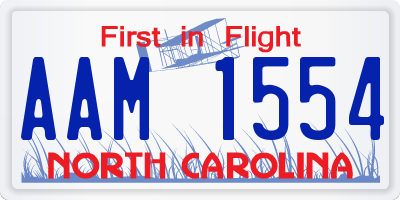 NC license plate AAM1554