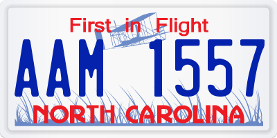 NC license plate AAM1557