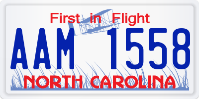NC license plate AAM1558