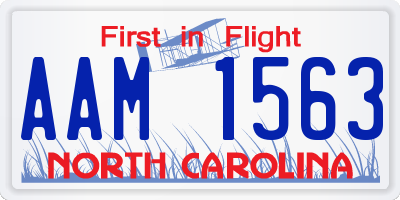 NC license plate AAM1563