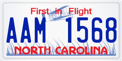 NC license plate AAM1568