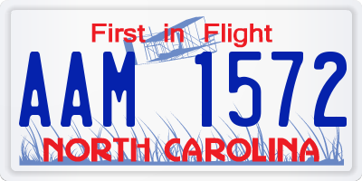 NC license plate AAM1572