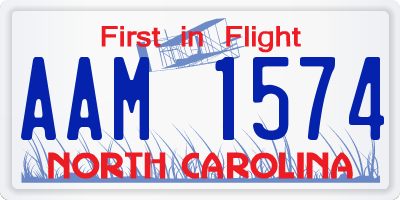 NC license plate AAM1574