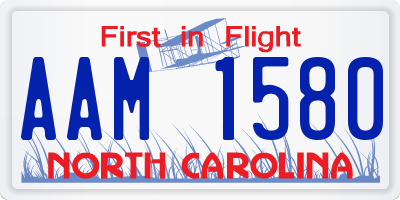 NC license plate AAM1580