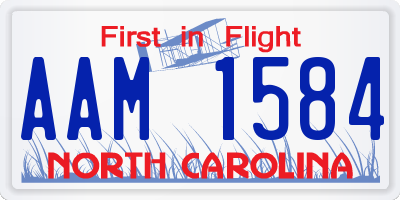 NC license plate AAM1584