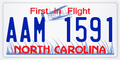 NC license plate AAM1591