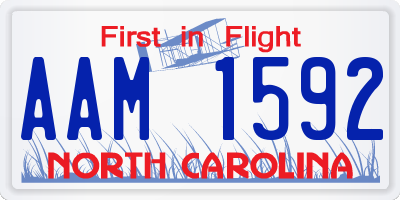 NC license plate AAM1592