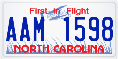 NC license plate AAM1598