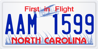 NC license plate AAM1599