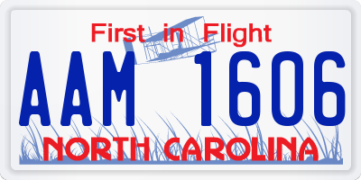 NC license plate AAM1606