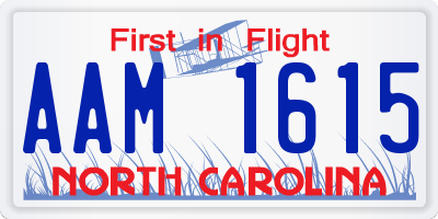NC license plate AAM1615