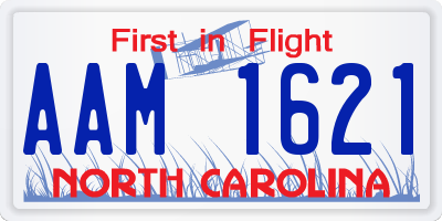 NC license plate AAM1621