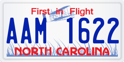 NC license plate AAM1622