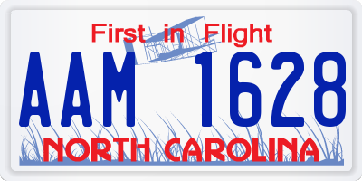 NC license plate AAM1628