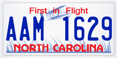 NC license plate AAM1629