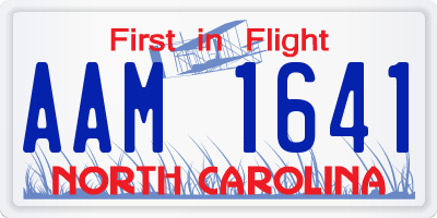 NC license plate AAM1641