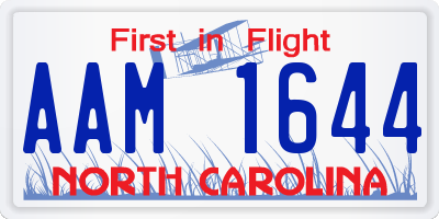 NC license plate AAM1644