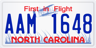 NC license plate AAM1648