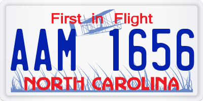 NC license plate AAM1656