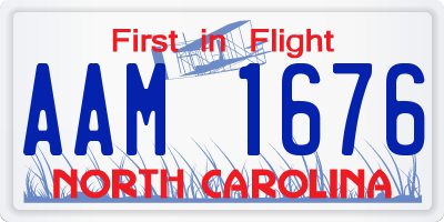 NC license plate AAM1676