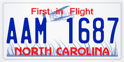 NC license plate AAM1687