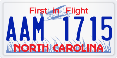 NC license plate AAM1715