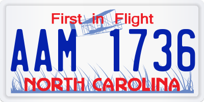 NC license plate AAM1736