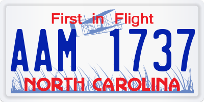 NC license plate AAM1737