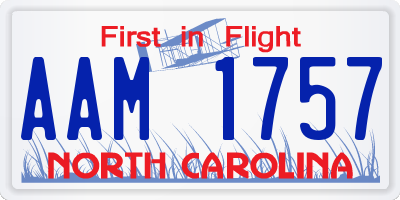 NC license plate AAM1757