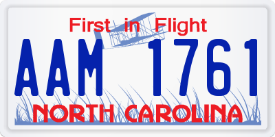 NC license plate AAM1761