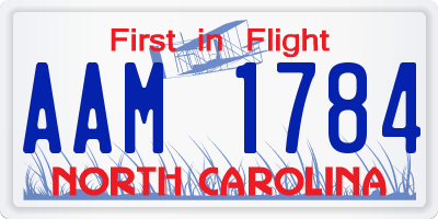 NC license plate AAM1784
