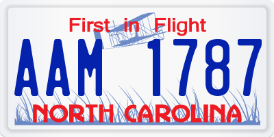 NC license plate AAM1787