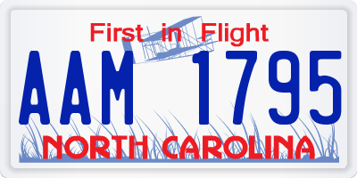 NC license plate AAM1795