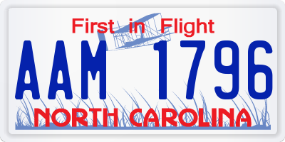 NC license plate AAM1796