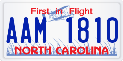 NC license plate AAM1810