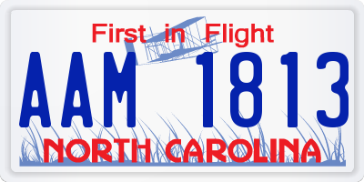 NC license plate AAM1813