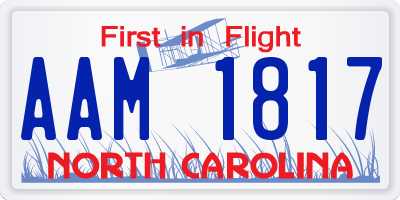 NC license plate AAM1817
