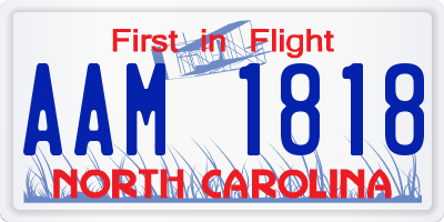 NC license plate AAM1818
