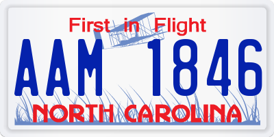 NC license plate AAM1846
