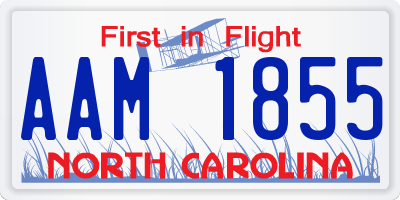 NC license plate AAM1855