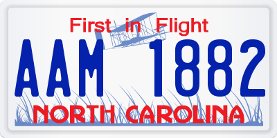 NC license plate AAM1882