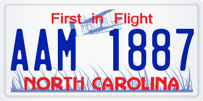 NC license plate AAM1887