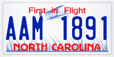 NC license plate AAM1891