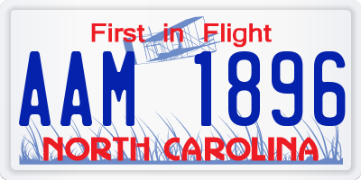 NC license plate AAM1896