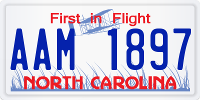 NC license plate AAM1897