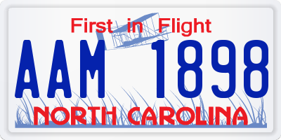 NC license plate AAM1898